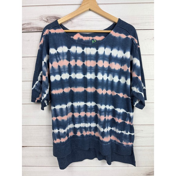 GreenTea Tops - GreenTea Tie Dye Top Shirt Blue Pink Dolan Top Womens L